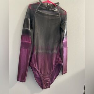“Watercolour” brand purple long sleeve ombre leotard size S